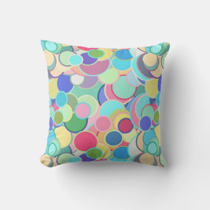 Mid-Century confetti dots - multi pastels Cushion