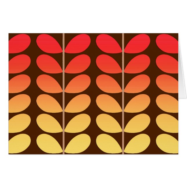 Mid Century Danish Leaves, Brown, Orange & Gold (Front Horizontal)