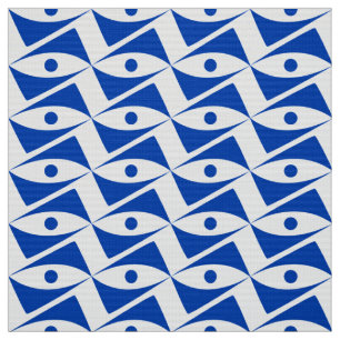 Mid-Century Delta Wings - cobalt and white Fabric