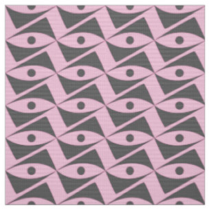 Mid-Century Delta Wings - grey and pink Fabric
