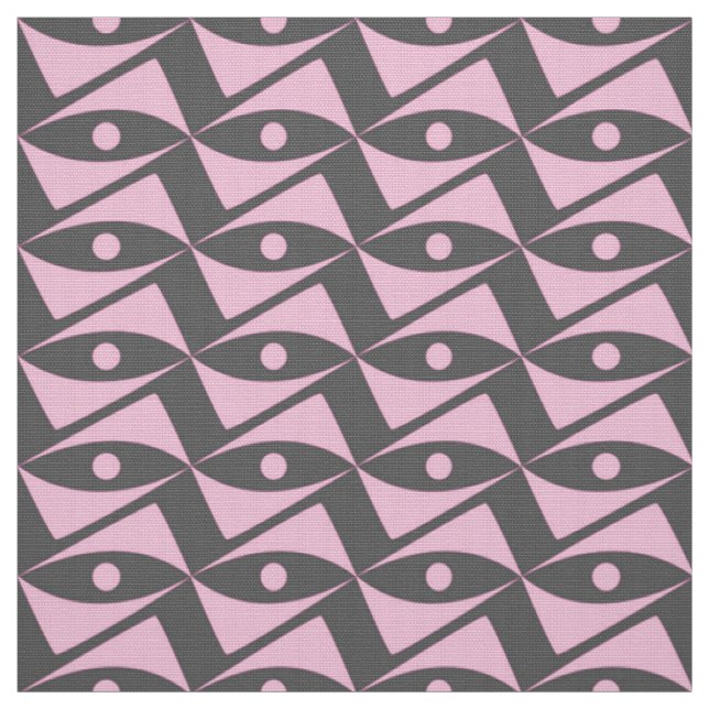 Mid-Century Delta Wings - pink and grey Fabric (Swatch)