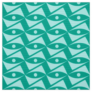 Mid-Century Delta Wings - turquoise & aqua Fabric
