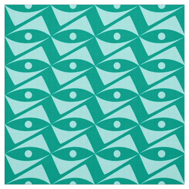 Mid-Century Delta Wings - turquoise & aqua Fabric (Swatch)