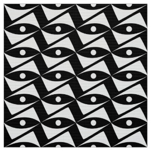 Mid-Century Delta Wings - white and black Fabric