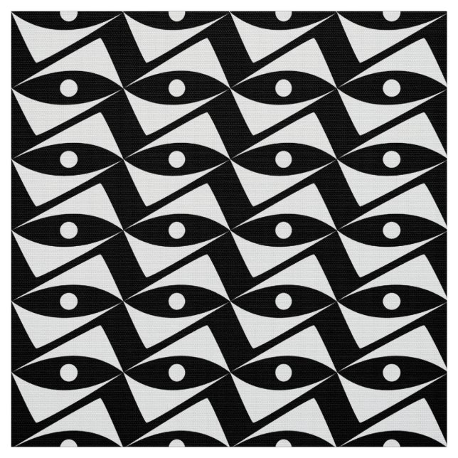 Mid-Century Delta Wings - white and black Fabric (Swatch)