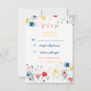Mid century doodle - RSVP card