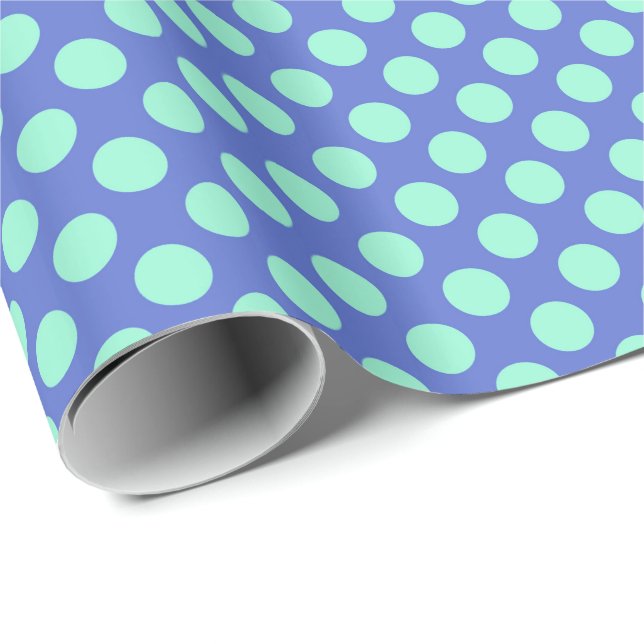 Mid-Century dots - multi pastels, blue Wrapping Paper (Roll Corner)