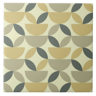 Mid Century Earth tone half Circles and shapes Tile