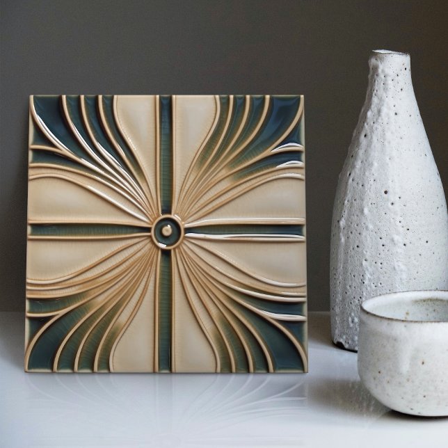 Mid-Century Flower Symmetry Art Deco Belle Epoque Tile (Creator Uploaded)