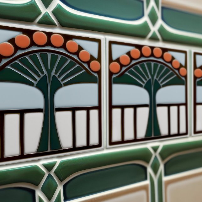 Mid-Century Flower Symmetry Arts Crafts Movement Tile (Creator Uploaded)