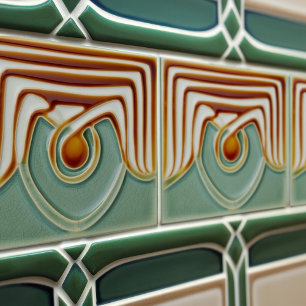 Mid-Century Flower Symmetry Arts Crafts Movement Tile