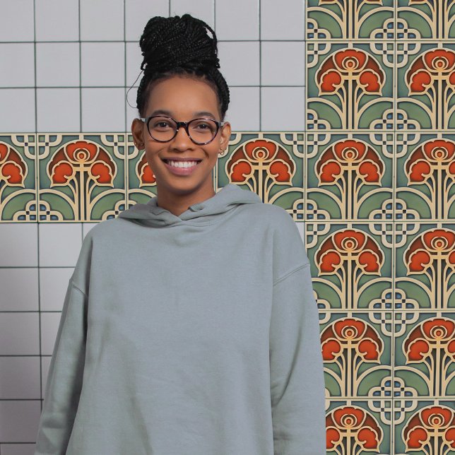 Mid-Century Flower Symmetry Arts Crafts Movement Tile (Creator Uploaded)