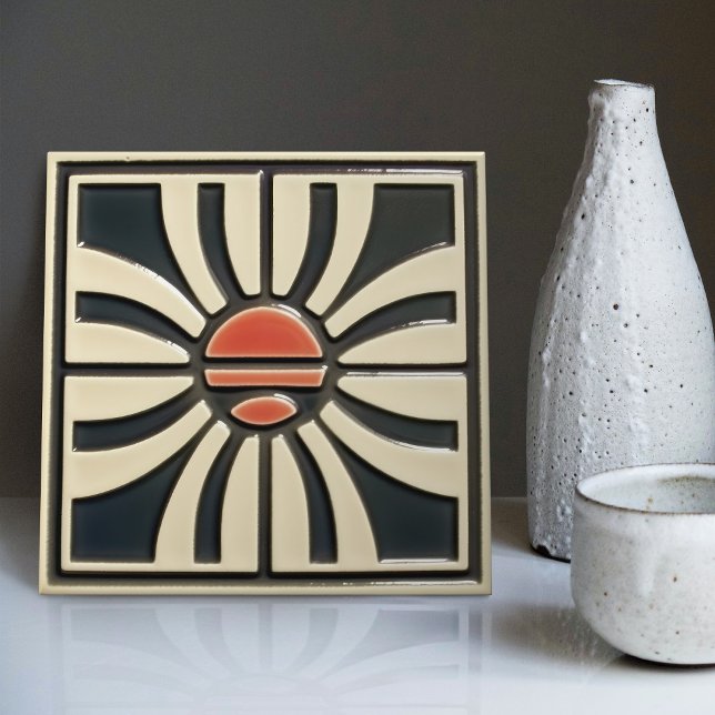 Mid-Century Flower Symmetry Arts Crafts Movement Tile (Creator Uploaded)