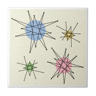 Mid Century Franciscan Starburst 3  Tile