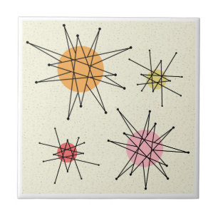 Mid Century Franciscan Starburst 7 Tile
