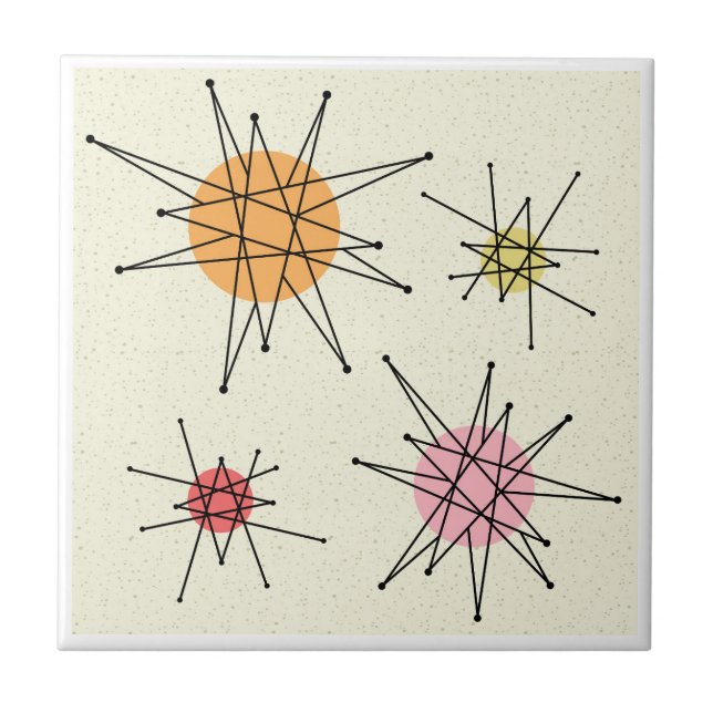 Mid Century Franciscan Starburst 7  Tile (Front)