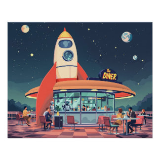 Mid-Century Futurismus Poster