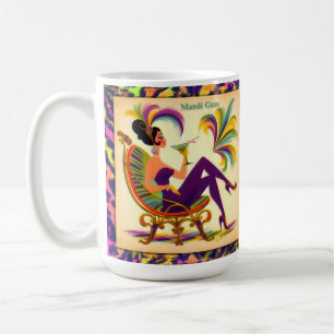 Mid Century Futuristic Mardi Gras Martini Woman Coffee Mug