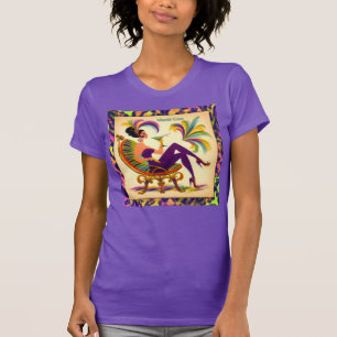 Mid Century Futuristic Mardi Gras Martini Woman T-Shirt