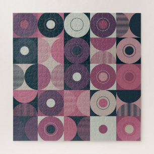 Mid-century geometric: abstract colourful pattern jigsaw puzzle