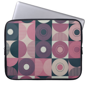 Mid-century geometric: abstract colourful pattern laptop sleeve