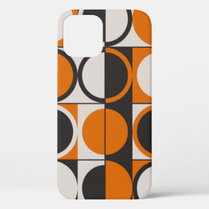 Mid-century geometric abstract pattern with simple iPhone 12 case
