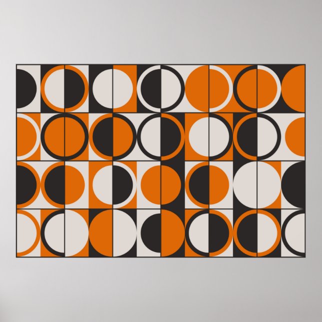 Mid-century geometric abstract pattern with simple poster (Front)