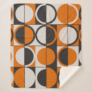 Mid-century geometric abstract pattern with simple sherpa blanket
