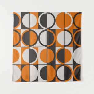 Mid-century geometric abstract pattern with simple tapestry