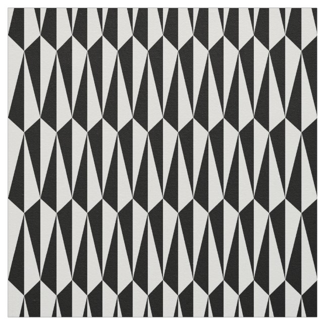Mid-Century geometric, black and white Fabric (Swatch)