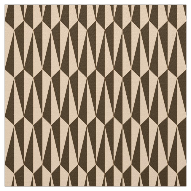 Mid-Century geometric, chocolate and peach Fabric (Swatch)