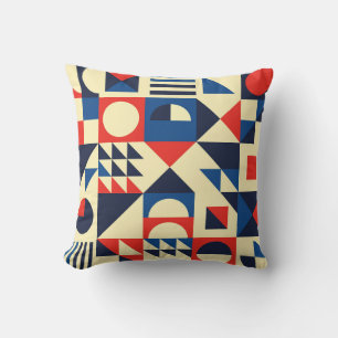 Mid-Century Geometric: Funky Retro Pattern. Cushion