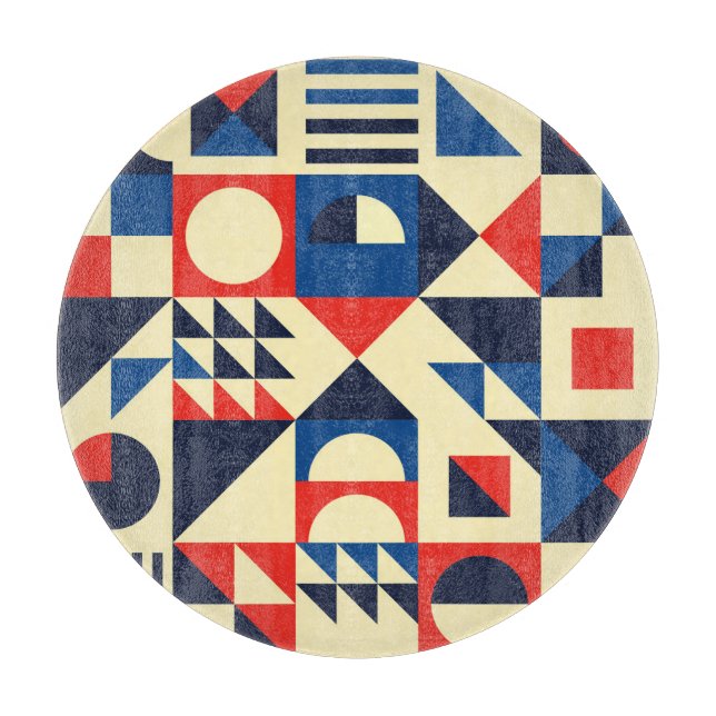 Mid-Century Geometric: Funky Retro Pattern. Cutting Board (Front)