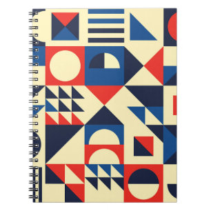 Mid-Century Geometric: Funky Retro Pattern. Notebook