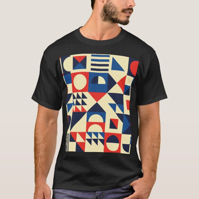 Mid-Century Geometric: Funky Retro Pattern. T-Shirt (Front)