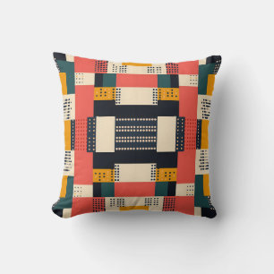 Mid-century Geometric Harmony Urban Mosaic Cushion