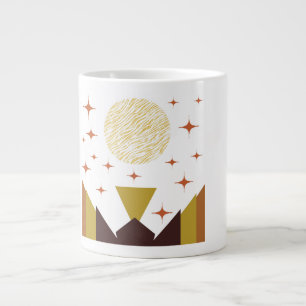 Mid Century Geometric Landscape Large Coffee Mug