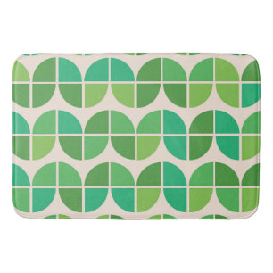  Mid Century Geometric Mint Lime Green Pattern  Bath Mat