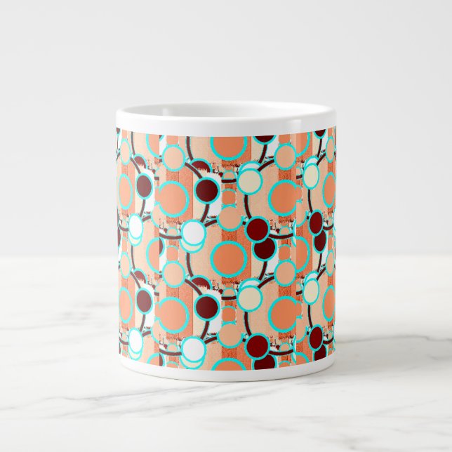 mid-century Geometric Pattern Large Coffee Mug (Front)
