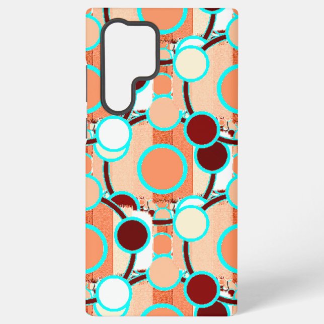 mid-century Geometric Pattern Samsung Galaxy S22 Ultra Case (Back)