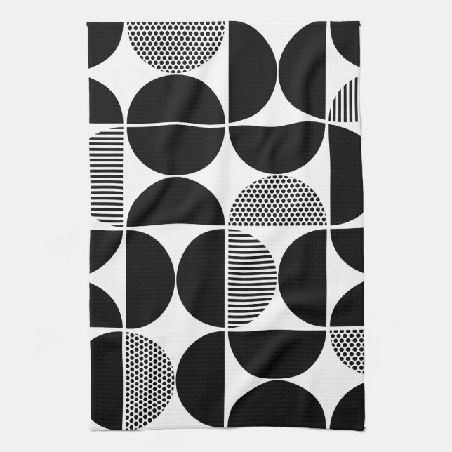 Mid Century Geometric Pattern Tea Towel (Vertical)