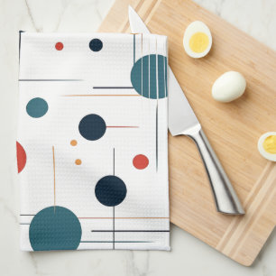 Mid Century Geometric Pattern Tea Towel