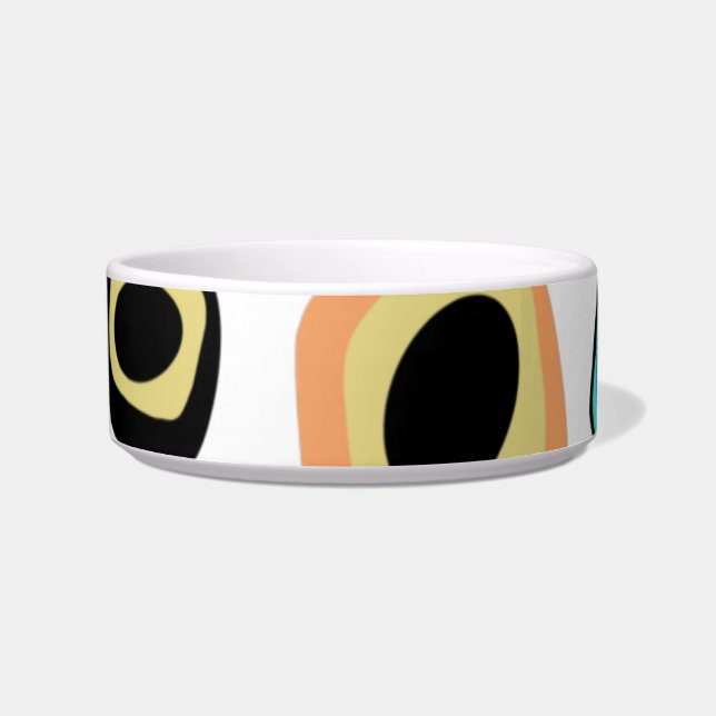 Mid-Century Geometric Pet Bowl (Front)