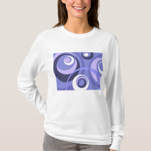 Mid-Century Geometric Purple Circles Abstract T-Shirt