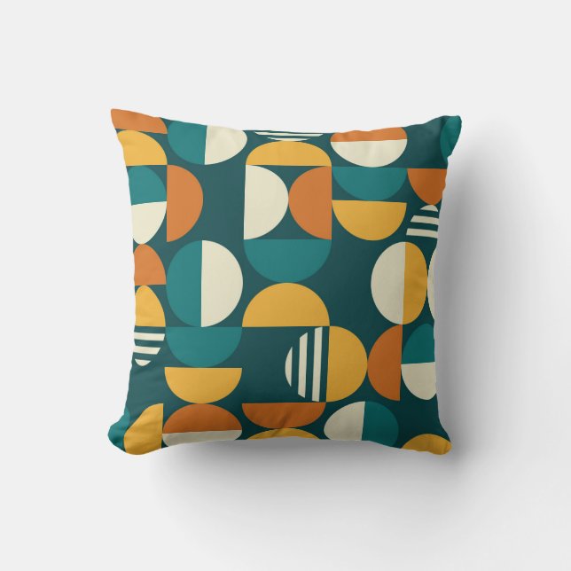 Mid-Century Geometric: Retro Minimalist Design. Cushion (Front)