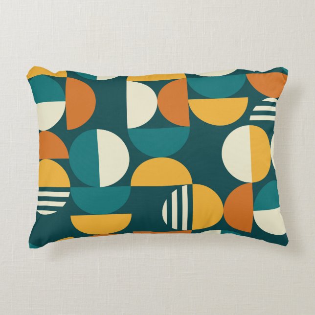 Mid-Century Geometric: Retro Minimalist Design. Decorative Cushion (Front)