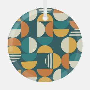 Mid-Century Geometric: Retro Minimalist Design. Glass Tree Decoration