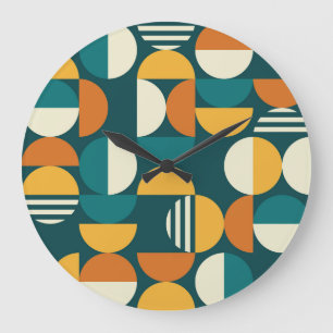 Mid-Century Geometric: Retro Minimalist Design. Large Clock