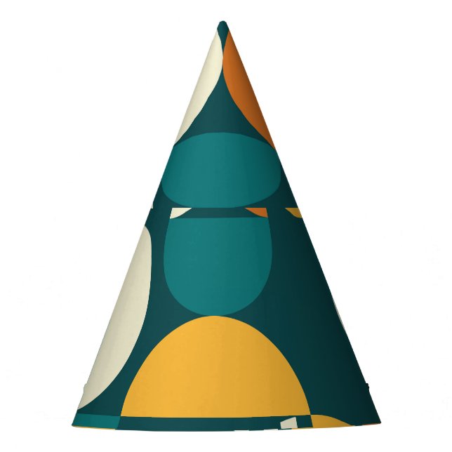 Mid-Century Geometric: Retro Minimalist Design. Party Hat (Front)