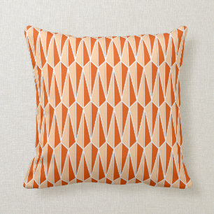 Mid-Century geometric, shades of orange Cushion